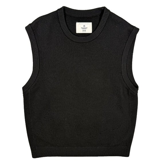 Reigning Champ 100% Wool Sweater Vest Crewneck Knit Black Medium - Picture 1 of 6